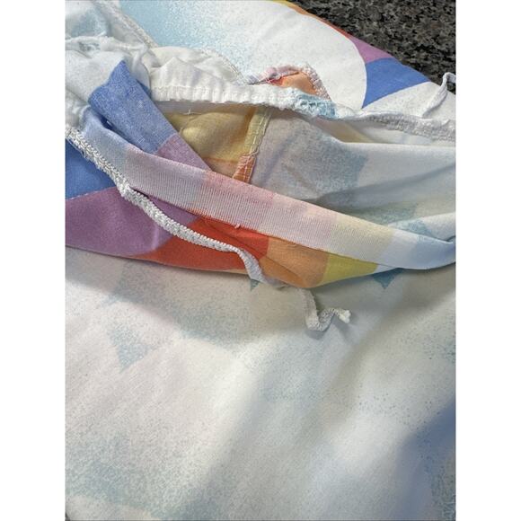 Vintage Sears Roebuck Rainbow Clouds Twin Fitted Flat Sheet Set - Picture 6 of 7